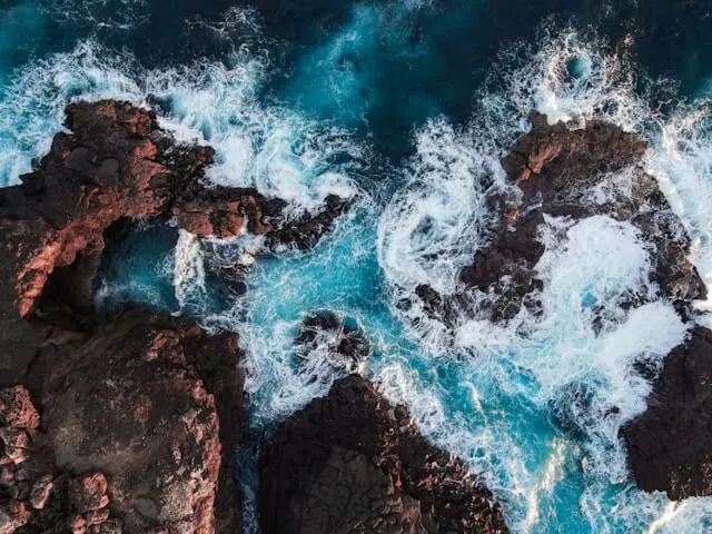 Blue and white abstract painting